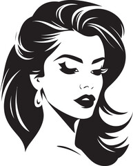 Elegant Charm Girls Face Logo Illustration Sublime Elegance Iconic Face of Beauty