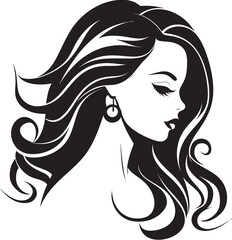 Serenity in Beauty Girls Face Logo Symbol Ethereal Allure Iconic Girls Face Design