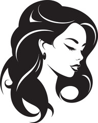 Graceful Elegance Iconic Face of Youth Serenity in Beauty Girls Face Logo Symbol