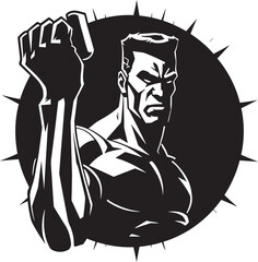 Hammering Valor Iconic Man Icon Illustration Mighty Justice Hammer Mans Mark