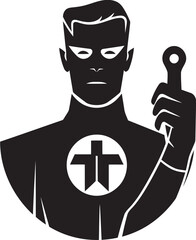 Mighty Justice Hammer Mans Mark Guardians Valor Heroic Man Logo Symbol