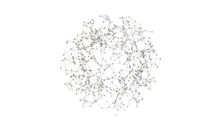 Motion of digital data flow. Communication and technology network concept with moving lines and dots