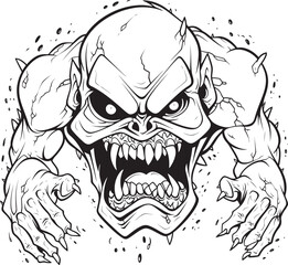 Malevolent Manifestation Terrifying Lineart Fiend Image Dark Abomination Thick Lineart Monster Icon