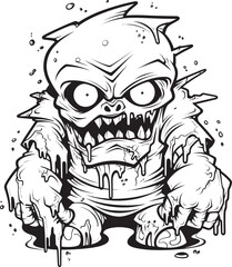 Dark Abomination Thick Lineart Monster Icon Dreadful Glyph Lineart Monstrosity Symbol