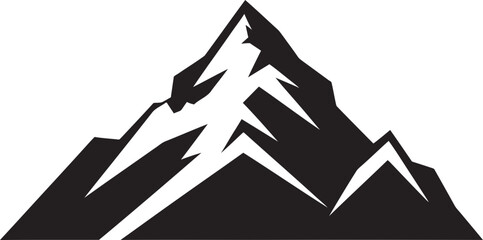Obraz premium Elevated Grandeur Mountain Illustration Crested Zenith Mountain Vector Icon