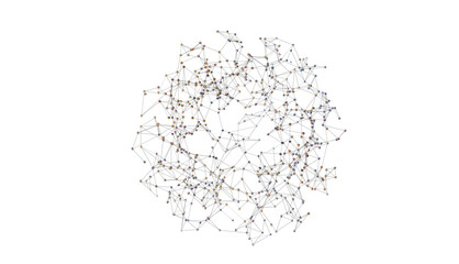 Motion of digital data flow. Communication and technology network concept with moving lines and dots