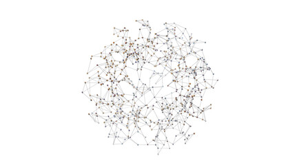 Motion of digital data flow. Communication and technology network concept with moving lines and dots