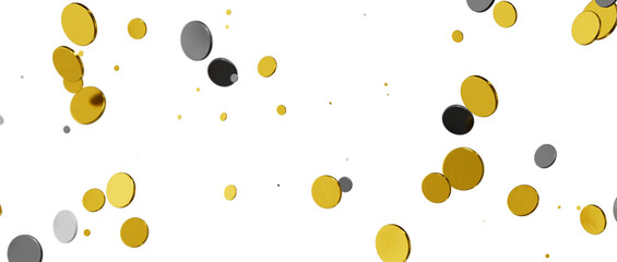 Sprinkle of Success: Spectacular 3D Illustration Showcasing Cascading gold Confetti