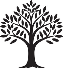 Grove Guardian Tree Icon Mark Foliage Elegance Tree Vector Illustration