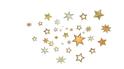 Celestial Downpour: Experience the Marvel of a 3D Gold Stars Rain