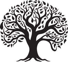 Arboreal Majesty Tree Icon Emblem Botanical Serenity Tree Symbol Design