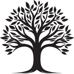 Eternal Growth Tree Vector Icon Forest Harmony Tree Icon Symbol