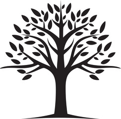 Rooted Legacy Tree Vector Icon Majestic Arbor Tree Emblem Design