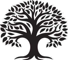 Arboreal Majesty Tree Icon Emblem Botanical Serenity Tree Symbol Design
