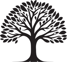 Sylvan Splendor Tree Iconic Image Eternal Growth Tree Vector Icon