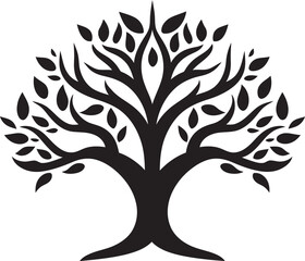 Sylvan Splendor Tree Iconic Image Eternal Growth Tree Vector Icon