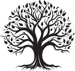 Forest Harmony Tree Icon Symbol Canopy Essence Tree Emblem Design