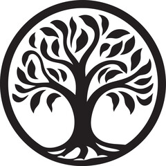 Sylvan Splendor Tree Iconic Image Eternal Growth Tree Vector Icon © BABBAN