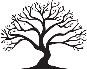 Botanical Serenity Tree Symbol Design Natures Sentinel Iconic Tree Illustration