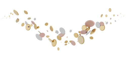 gold  Bliss: Exquisite 3D Illustration of Blissful gold Confetti