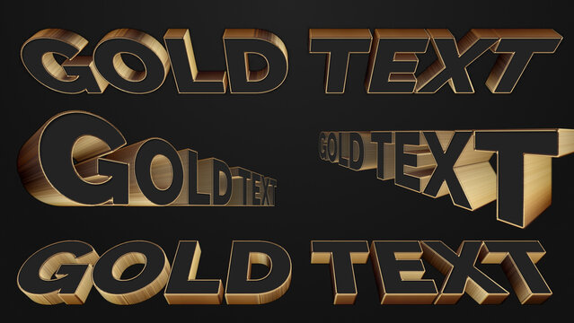 3D Black and Gold Text Effect