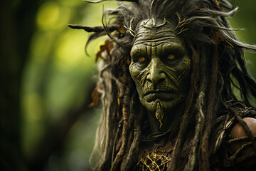 Obraz premium Generative ai image of forest monster creepy creature in the wood