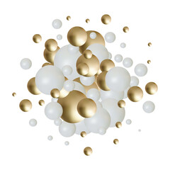 White and golden mother-of-pearl pearls. Festive background. eps 10
