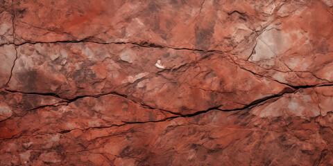 Fototapeta premium Dark red orange brown rock texture with cracks. Close-up. Stone granite background for design. 