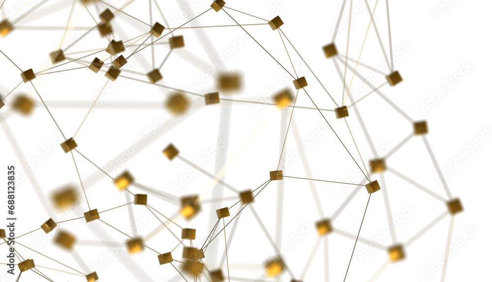 Poster Global network background. Connecting triangles. Globe of the earth. abstract planet in space. 3d rendering