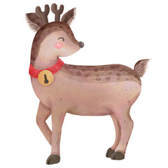 Cartoon drawing of a reindeer at Christmas