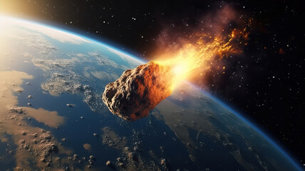 Meteorite approaching to the earth