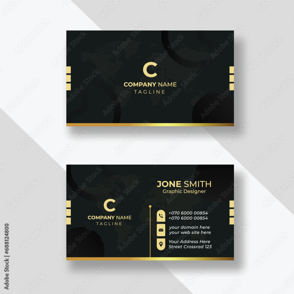 Wall mural double-sided creative business card template. portrait and landscape orientation. horizontal and ver - Wall murals