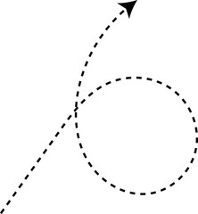 Curve arrow icon. Curved dotted arrow. Zigzag arrow stripes with dotted lines. Vector