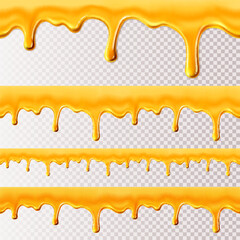 Honey seamless pattern on transparent background