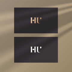 HU logo design vector image