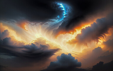 Obraz premium sky abstraction neon nebula