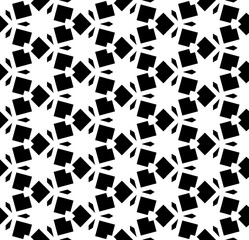 Black and white seamless abstract pattern. Background and backdrop. Grayscale ornamental design. Mosaic ornaments. Vector graphic illustration. EPS10.