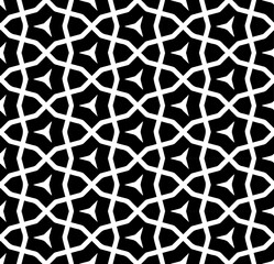 Black and white seamless abstract pattern. Background and backdrop. Grayscale ornamental design. Mosaic ornaments. Vector graphic illustration. EPS10.