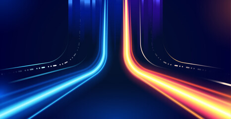 Free vector realistic neon lights speed background © Brightlord