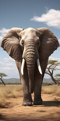 Fototapeta na wymiar Realistic Elephant Illustration