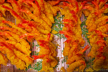 Breading fried shrimps, japanese tempura
