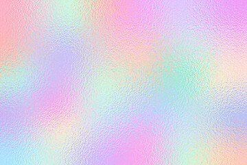 Aura background. Gradient aurora style. Gradation ombre y2k. Soft rainbow texture. Light pink, purple, blue, green, yellow design for print. Groovy foil. Iridescent metal effect. Vector illustration - obrazy, fototapety, plakaty