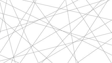 Chaotic abstract line background. Random geometric line seamless pattern. Black outline monochrome texture. Vector illustration. - obrazy, fototapety, plakaty