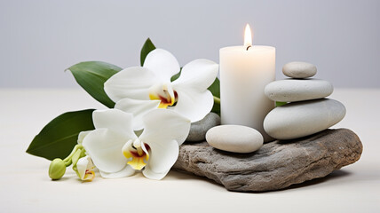Obraz na płótnie Canvas spa still life with orchid flowers
