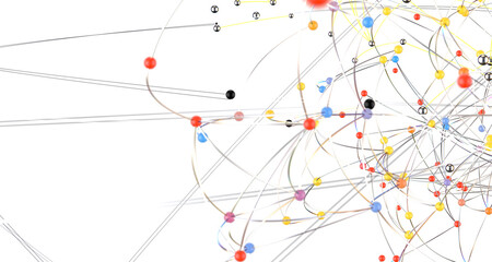 Connecting lines and dots.Big data visualization