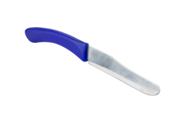 kitchen knife with serrated blade isolated from background