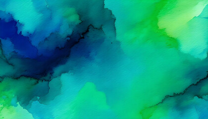 Obraz premium Hand painted watercolor background. Black blue green modern abstract art background.