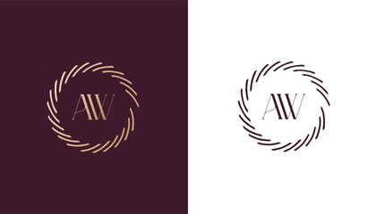 AW logo design vector image