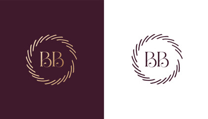 BB logo design vector image - obrazy, fototapety, plakaty