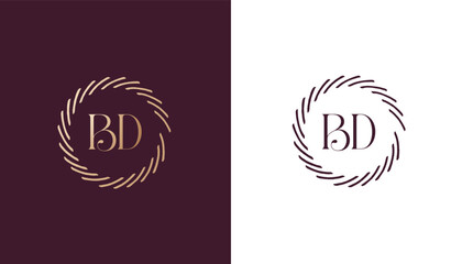 BD logo design vector image - obrazy, fototapety, plakaty